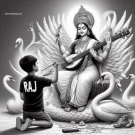 Raj Name Sarswati Puja Ai Image Download