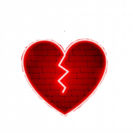 Red broken heart png