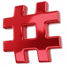 Red hastag transparent background