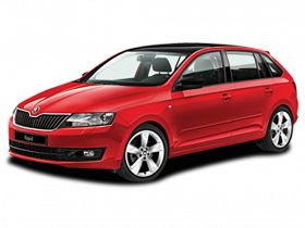 Red skoda car pn