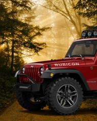Red thar jeep editing background