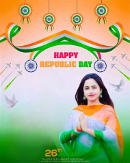 Republic day girl editing background
