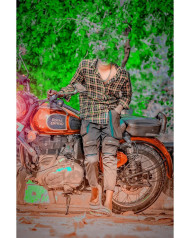 Royal enfiled Face cut Background Download