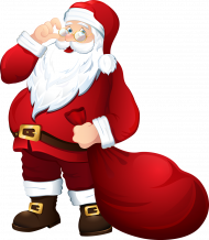 Santa Claus with Bag PNG Clipart Image