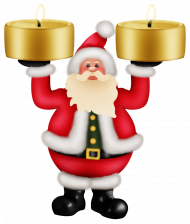 Santa Claus with Candles PNG Clipat