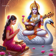Saraswati puja ai images girl dp download