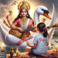 Saraswati Puja Ai Photo Editing Girl Image Download