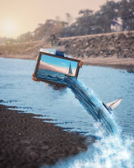 Sea Mirror Poster Background For Picsart CB Editing   1080x1350