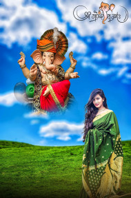 Shree Ganesh Best Cb Background For Picsart with Girl New