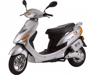 Silver Scooter With Transparent Background