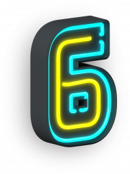 Six Neon transparent background png clipart