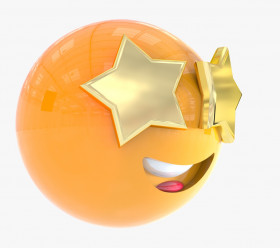 Smiling face with star transparent png