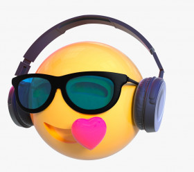 Smiling face with sunglasses 3d emoji transparent background