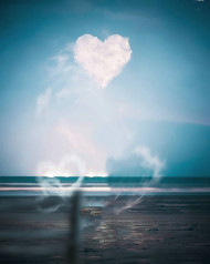 Smoke heart editing background