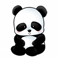 Toon sad panda transprent png image