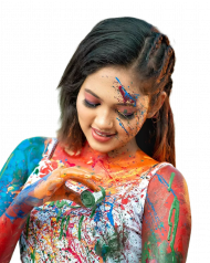 Transparent Girl PNG for Holi photo editing