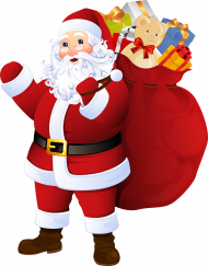 Transparent Santa Claus with Bag of Gifts