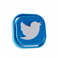 Twitter 3d logo transparent png hd