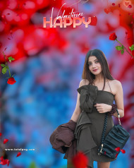 Valentine Day Cb Background with cute Girl