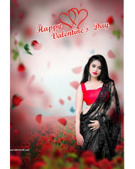 Valentine Day Cb Background With Indian Girl