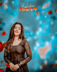 Valentine girl editing background