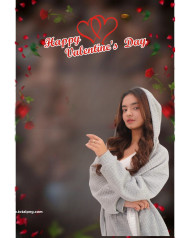 Valentines day cb Background With Girl
