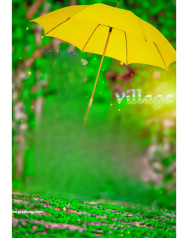 Village Umbrella Cb Background Green