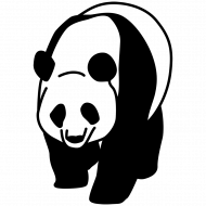Walking toon panda png