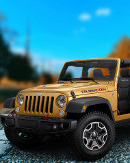 yellow jeep editing background