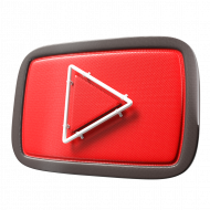 Youtube 3d logo transparent png